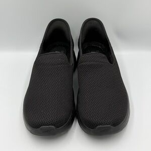 Skechers All Black Hands Free Slip-Ins Go Walk Slip-On Shoes Womens Sz 12